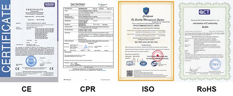 Certificados (CE, ISO, ROHS, CPR)