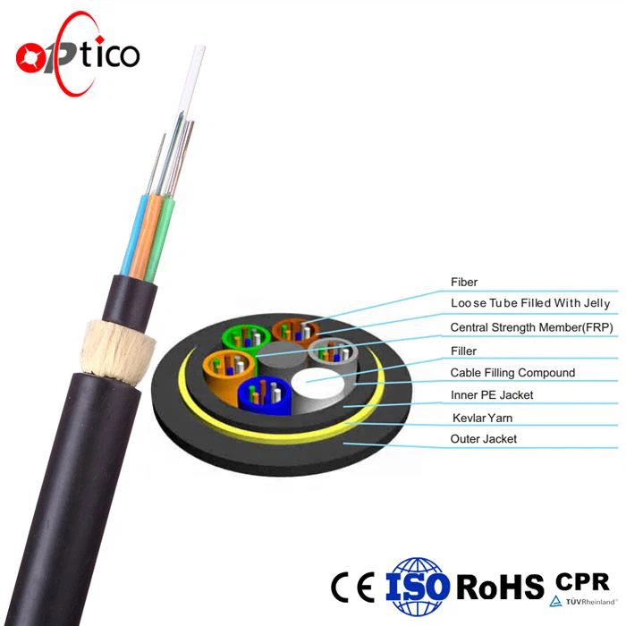 Cable óptico de fibra aérea ADSS