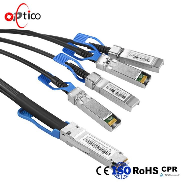 DAC 100G QSFP28 4xSFP28 QSFP+ 1M Direct Attach Cable DAC 100G QSFP28 4xSFP28 QSFP+ 1M Direct Attach Cable