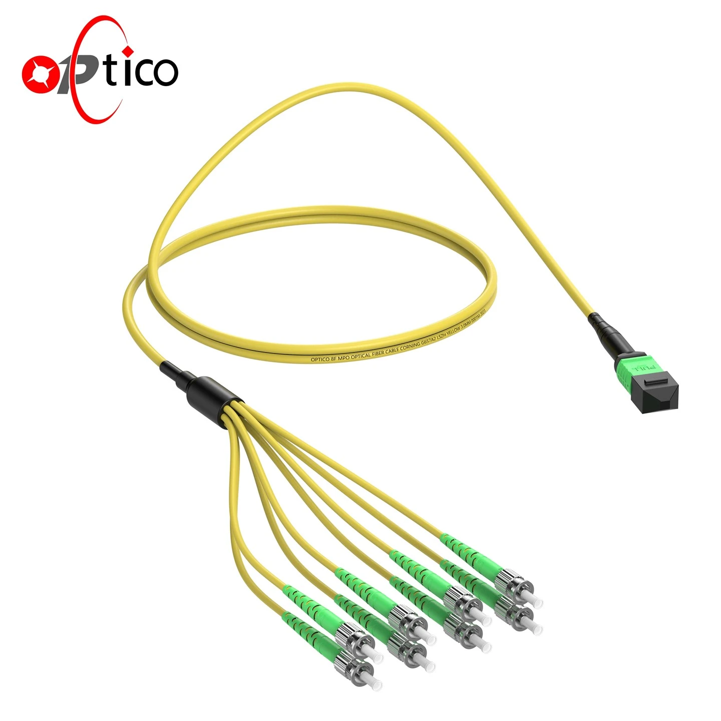 8 núcleos MPO a ST SingleMode Fiber Jumper